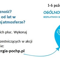 Plakat "Dni Spirometrii 2018" - ogólnopolska akcja bezpłatnych badań spirometrycznych