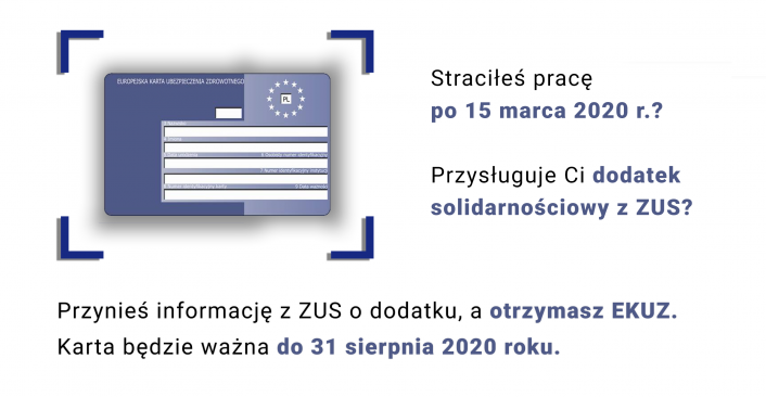 Infografika. Tekst: Karta EKUZ z dodatkiem solidarnościowym