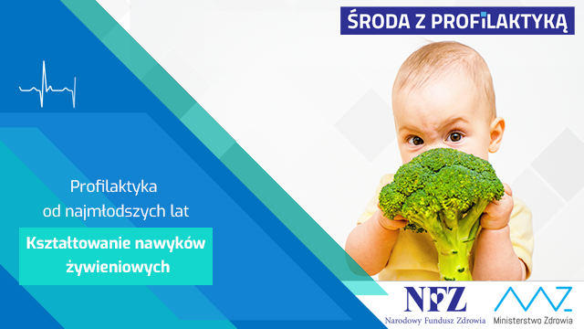 Zdjęcie kolorowe: niemowlę chowające się za brokułem