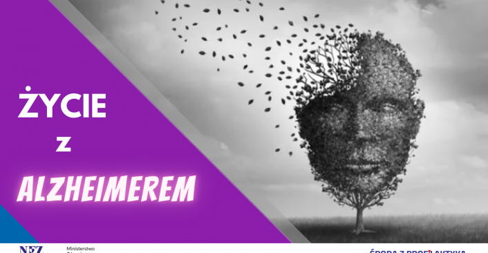Infografika. Treść: Środa z Profilaktyką - Alzheimer - Życie z alzheimerem
