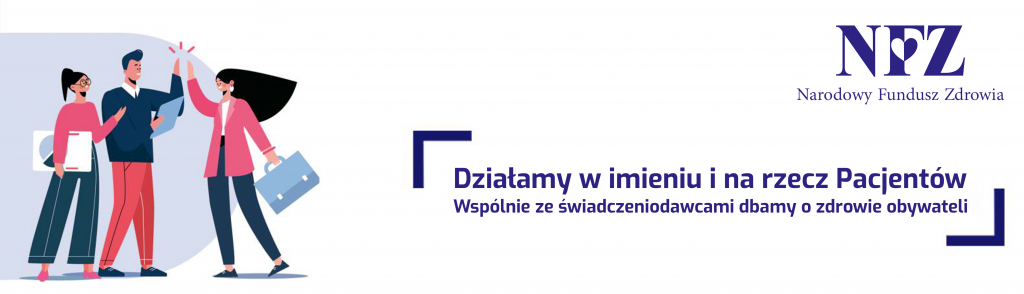 Infografika. Tekst: Działamy w imieniu i na rzecz pacjentów